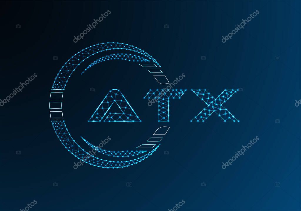 ATX low poly letter logo vector design. ATX lower poly logo design.