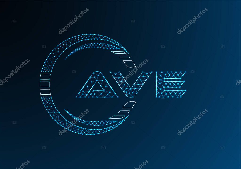 AVE low poly letter logo vector design. AVE lower poly logo design.