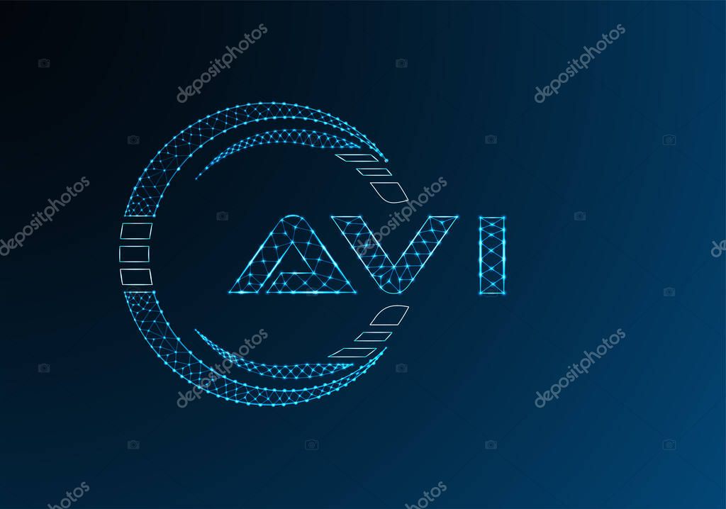 AVI low poly letter logo vector design. AVI lower poly logo design.