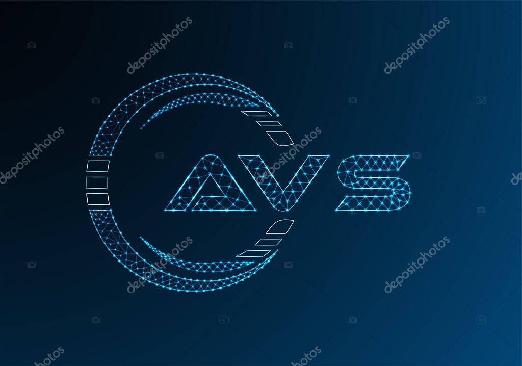 AVS low poly letter logo vector design. AVS lower poly logo design.