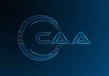 CAA düşük poli harfli logo vektör tasarımı. CAA düşük poli logo tasarımı. 