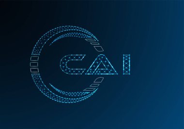 CAI düşük poli harfli logo vektör tasarımı. CAI düşük poli logo tasarımı. 