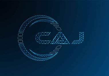 CAJ düşük poli harfli logo vektör tasarımı. CAJ düşük poli logo tasarımı. 