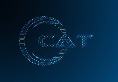 CAT düşük poli harfli logo vektör tasarımı. CAT düşük poli logo tasarımı. 