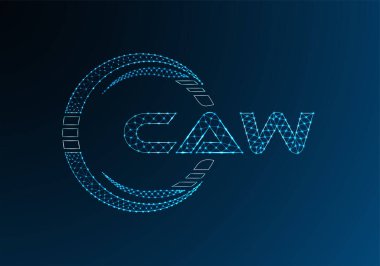 CAW düşük poli harfli logo vektör tasarımı. CAW düşük poli logo tasarımı. 