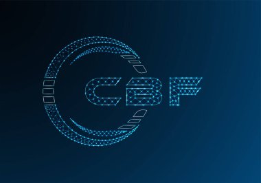 CBF düşük poli harfli logo vektör tasarımı. CBF düşük poli logo tasarımı. 