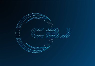 CBJ düşük poli harfli logo vektör tasarımı. CBJ düşük poli logo tasarımı. 