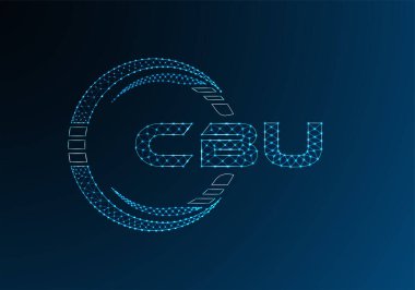CBU düşük poli harfli logo vektör tasarımı. CBU düşük poli logo tasarımı. 