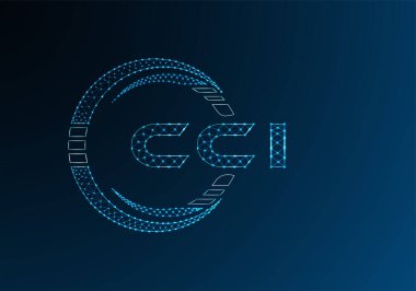 CCI düşük poli harfli logo vektör tasarımı. CCI düşük poli logo tasarımı. 