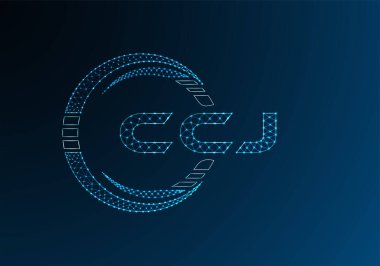 CCJ düşük poli harfli logo vektör tasarımı. CCJ düşük poli logo tasarımı. 