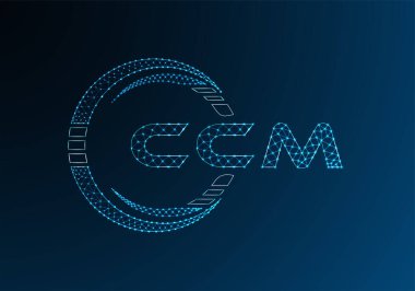 CCM düşük poli harfli logo vektör tasarımı. CCM düşük poli logo tasarımı. 