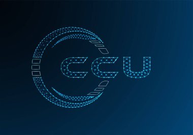 CCU düşük poli harfli logo vektör tasarımı. CCU düşük poli logo tasarımı. 
