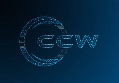 CCW düşük poli harfli logo vektör tasarımı. CCW düşük poli logo tasarımı. 
