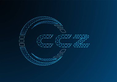 CCZ düşük poli harfli logo vektör tasarımı. CCZ düşük poli logo tasarımı. 