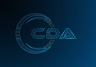 CDA düşük poli harfli logo vektör tasarımı. CDA düşük poli logo tasarımı. 