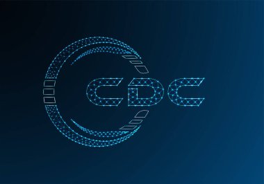 HKM düşük poli harfli logo vektör tasarımı. CDC düşük poli logo tasarımı. 