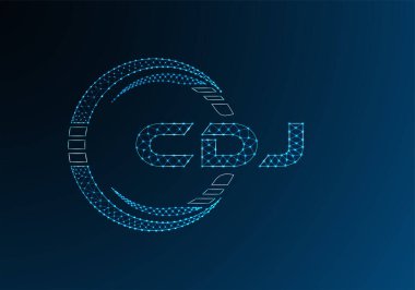 CDJ düşük poli harfli logo vektör tasarımı. CDJ düşük poli logo tasarımı. 