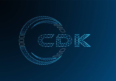 CDK düşük poli harfli logo vektör tasarımı. CDK düşük poli logo tasarımı. 