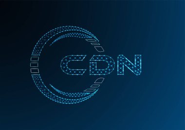 CDN düşük poli harfli logo vektör tasarımı. CDN düşük poli logo tasarımı. 