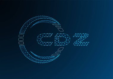 CDZ düşük poli harfli logo vektör tasarımı. CDZ düşük poli logo tasarımı. 