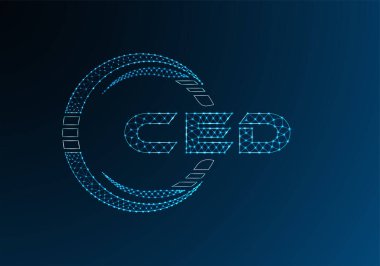 CED düşük poli harfli logo vektör tasarımı. CED düşük poli logo tasarımı. 
