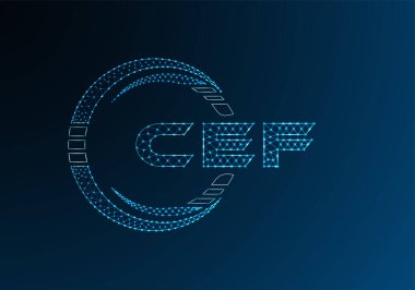 CEF düşük poli harfli logo vektör tasarımı. CEF düşük poli logo tasarımı. 
