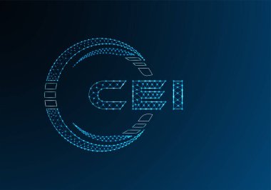 CEI düşük poli harfli logo vektör tasarımı. CEI düşük poli logo tasarımı. 