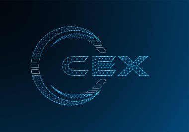CEX düşük poli harfli logo vektör tasarımı. CEX düşük poli logo tasarımı. 