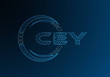 CEY düşük poli harfli logo vektör tasarımı. CEY düşük poli logo tasarımı. 