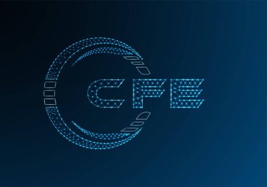 CFE düşük poli harfli logo vektör tasarımı. CFE düşük poli logo tasarımı. 