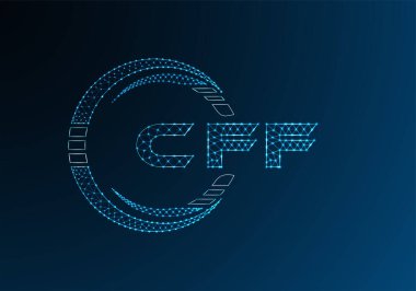 CFF düşük poli harfli logo vektör tasarımı. CFF düşük poli logo tasarımı. 