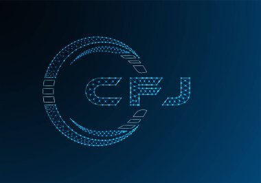 CFJ düşük poli harfli logo vektör tasarımı. CFJ düşük poli logo tasarımı. 