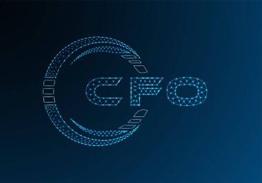 Finans müdürü düşük poli harfli logo vektör tasarımı. CFO düşük poli logo tasarımı. 