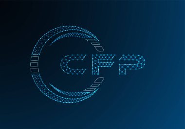 CFP düşük poli harfli logo vektör tasarımı. CFP düşük poli logo tasarımı. 