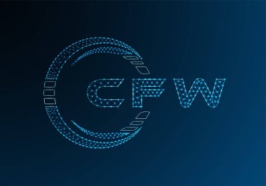 CFW düşük poli harfli logo vektör tasarımı. CFW düşük poli logo tasarımı. 