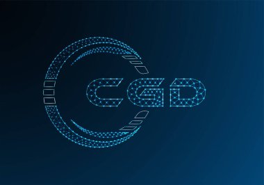 CGD düşük poli harfli logo vektör tasarımı. CGD düşük poli logo tasarımı. 