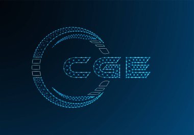 CGE düşük poli harfli logo vektör tasarımı. CGE düşük poli logo tasarımı. 