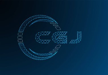 CGJ düşük poli harfli logo vektör tasarımı. CGJ düşük poli logo tasarımı. 