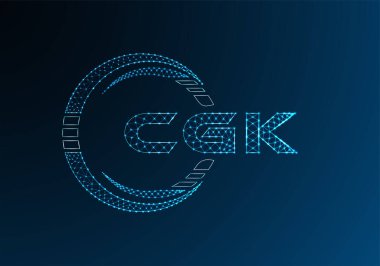 CGK düşük poli harfli logo vektör tasarımı. CGK düşük poli logo tasarımı. 