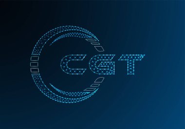 CGT düşük poli harfli logo vektör tasarımı. CGT düşük poli logo tasarımı. 
