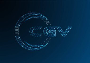 CGV düşük poli harfli logo vektör tasarımı. CGV düşük poli logo tasarımı. 