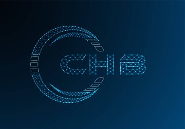 CHB düşük poli harfli logo vektör tasarımı. CHB düşük poli logo tasarımı. 