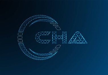 CHA düşük poli harfli logo vektör tasarımı. CHA düşük poli logo tasarımı. 