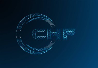 CHF düşük poli harfli logo vektör tasarımı. CHF düşük poli logo tasarımı. 