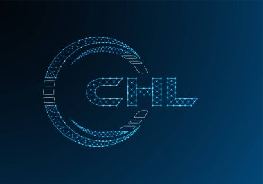 CHL düşük poli harfli logo vektör tasarımı. CHL düşük poli logo tasarımı. 