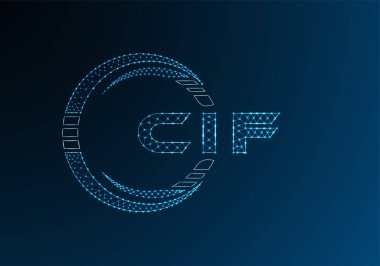 CIF düşük poli harfli logo vektör tasarımı. CIF düşük poli logo tasarımı. 