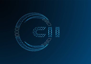 CII düşük poli harfli logo vektör tasarımı. Alt poli logo tasarımını ara. 