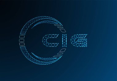 CIG düşük poli harfli logo vektör tasarımı. CIG düşük poli logo tasarımı. 