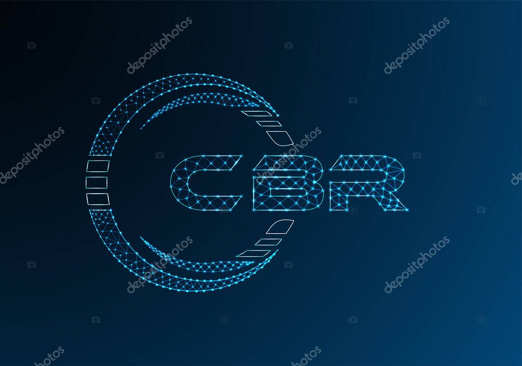 CBR low poly letter logo vector design. CBR lower poly logo design.
