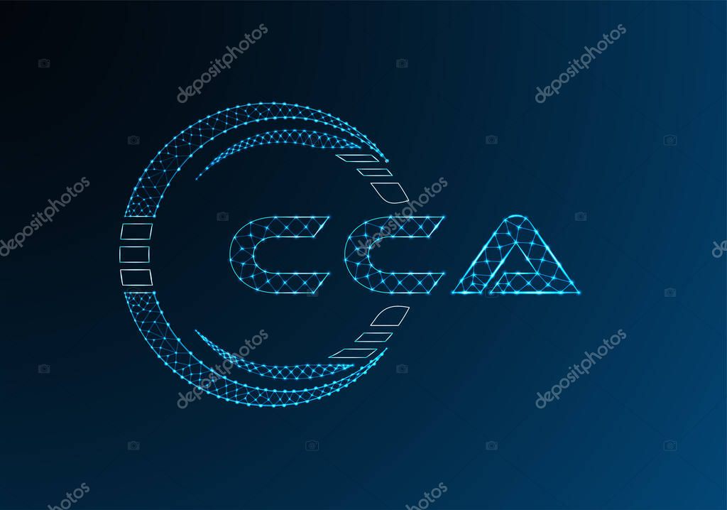 CCA low poly letter logo vector design. CCA lower poly logo design.